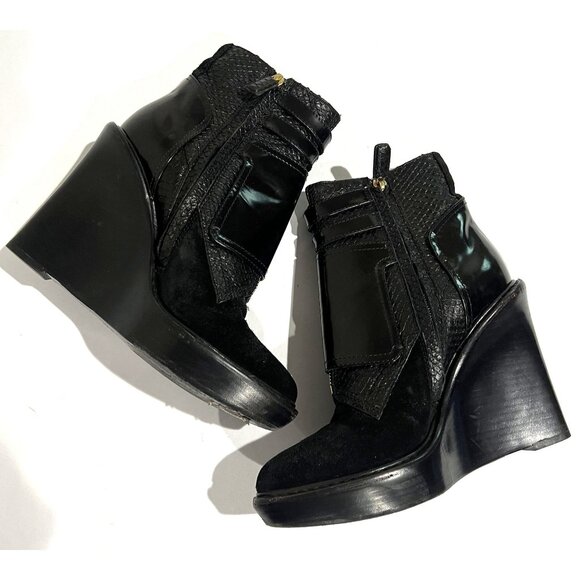 Givenchy Wedge Buckle Ankle Boots in Black - Picture 5 of 6
